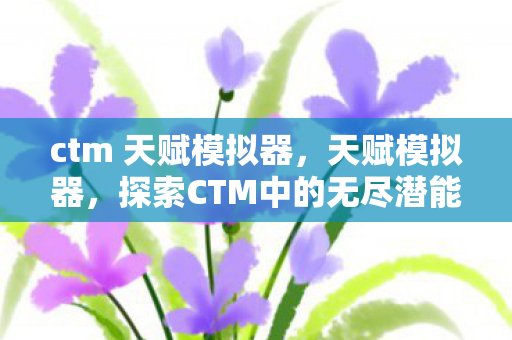 ctm 天赋模拟器，天赋模拟器，探索CTM中的无尽潜能