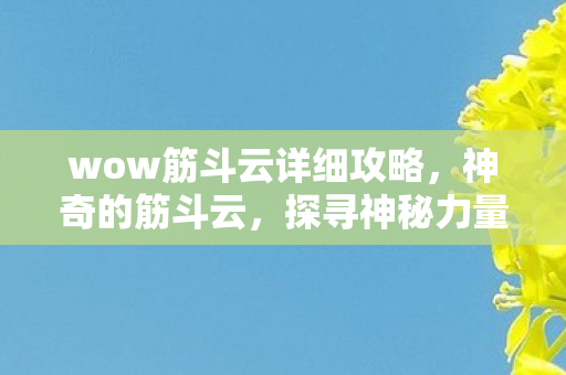 wow筋斗云详细攻略，神奇的筋斗云，探寻神秘力量的奥秘
