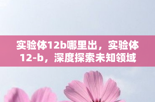 实验体12b哪里出，实验体12-b，深度探索未知领域的新发现