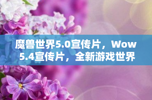 魔兽世界5.0宣传片，Wow 5.4宣传片，全新游戏世界的震撼亮相
