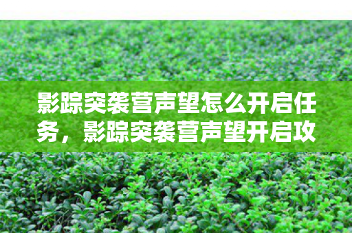 影踪突袭营声望怎么开启任务，影踪突袭营声望开启攻略