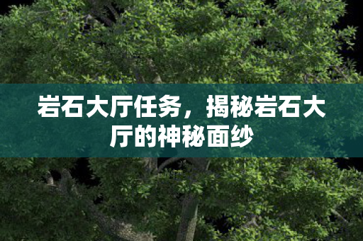 岩石大厅任务，揭秘岩石大厅的神秘面纱