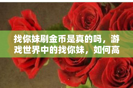 找你妹刷金币是真的吗，游戏世界中的找你妹，如何高效刷金币？