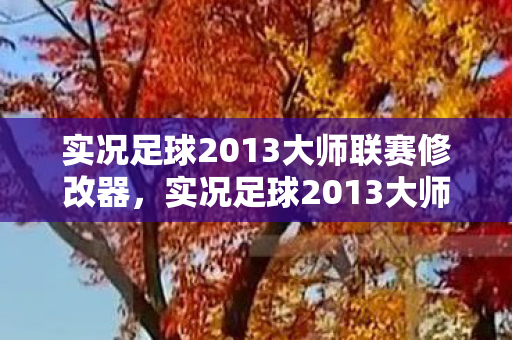 实况足球2013大师联赛修改器，实况足球2013大师联赛，一场足球盛宴的开启