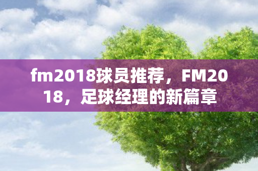 fm2018球员推荐，FM2018，足球经理的新篇章
