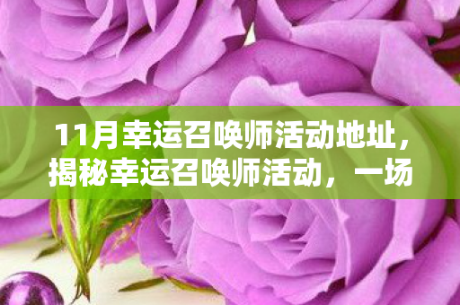11月幸运召唤师活动地址，揭秘幸运召唤师活动，一场充满惊喜的狂欢盛宴！
