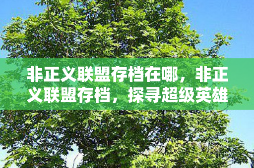 非正义联盟存档在哪，非正义联盟存档，探寻超级英雄的黑暗真相