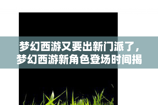 梦幻西游又要出新门派了，梦幻西游新角色登场时间揭秘