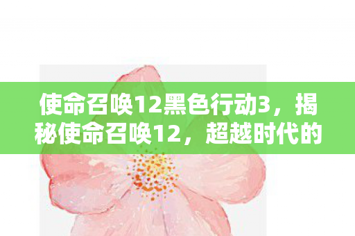使命召唤12黑色行动3，揭秘使命召唤12，超越时代的射击巨作