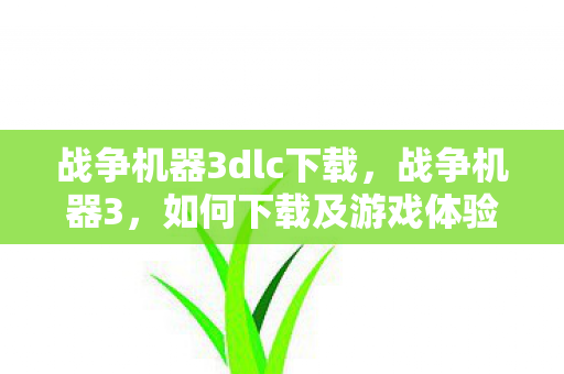 战争机器3dlc下载，战争机器3，如何下载及游戏体验分享