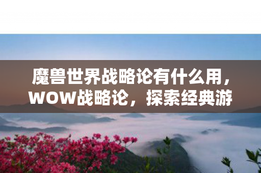 魔兽世界战略论有什么用，WOW战略论，探索经典游戏背后的策略与智慧