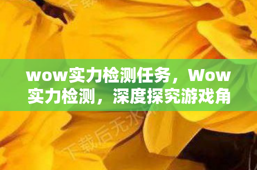 wow实力检测任务，Wow实力检测，深度探究游戏角色战斗力的真实水平