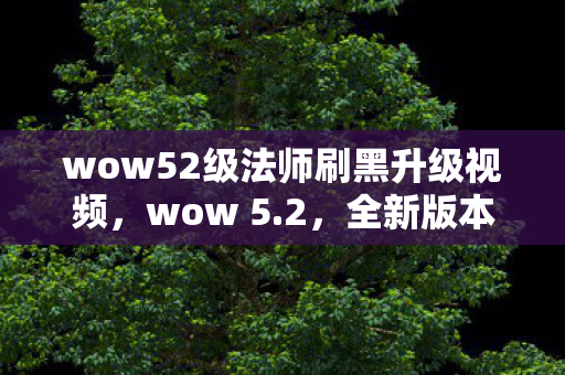 wow52级法师刷黑升级视频，wow 5.2，全新版本带来的惊喜与挑战