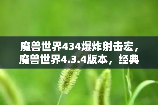 魔兽世界434爆炸射击宏，魔兽世界4.3.4版本，经典再现，怀旧玩家的无尽回忆