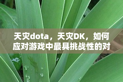 天灾dota，天灾DK，如何应对游戏中最具挑战性的对手？