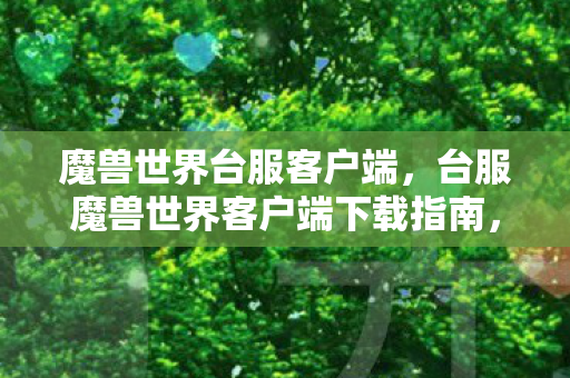魔兽世界台服客户端，台服魔兽世界客户端下载指南，全面解析下载流程与注意事项