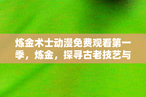 炼金术士动漫免费观看第一季，炼金，探寻古老技艺与现代科技的交融之美