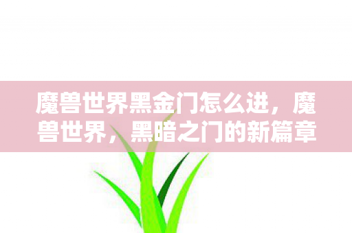 魔兽世界黑金门怎么进，魔兽世界，黑暗之门的新篇章
