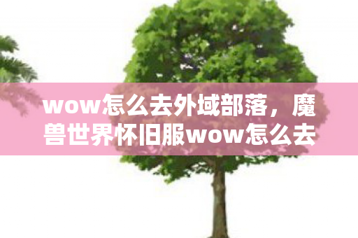 wow怎么去外域部落，魔兽世界怀旧服wow怎么去外域—新手攻略