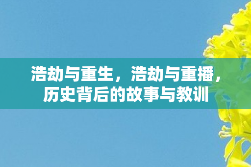 浩劫与重生，浩劫与重播，历史背后的故事与教训