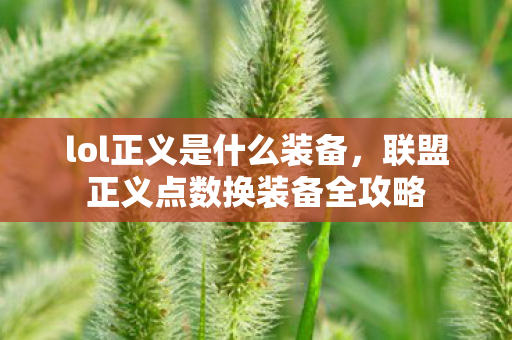 lol正义是什么装备，联盟正义点数换装备全攻略