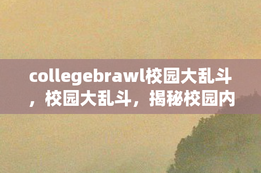 collegebrawl校园大乱斗，校园大乱斗，揭秘校园内外的冲突与解决之道