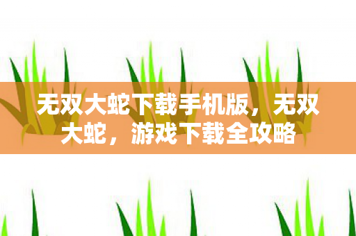 无双大蛇下载手机版，无双大蛇，游戏下载全攻略