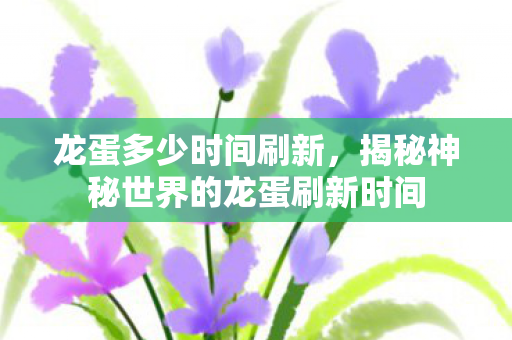 龙蛋多少时间刷新，揭秘神秘世界的龙蛋刷新时间