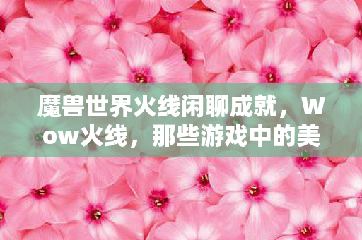 魔兽世界火线闲聊成就，Wow火线，那些游戏中的美好时光与闲聊话题
