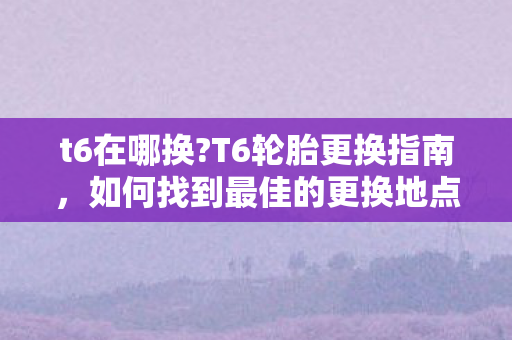 t6在哪换?T6轮胎更换指南，如何找到最佳的更换地点