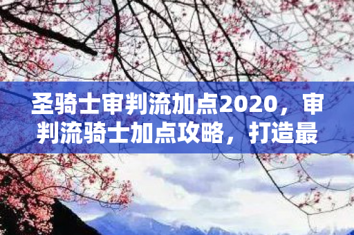 圣骑士审判流加点2020，审判流骑士加点攻略，打造最强角色