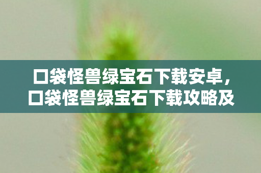 口袋怪兽绿宝石下载安卓，口袋怪兽绿宝石下载攻略及游戏简介