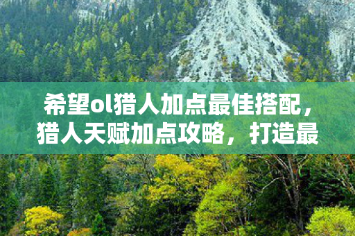 希望ol猎人加点最佳搭配，猎人天赋加点攻略，打造最强OL猎人