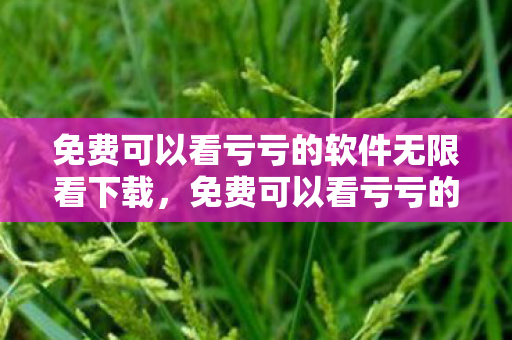 免费可以看亏亏的软件无限看下载，免费可以看亏亏的软件真的存在吗？揭秘背后的真相