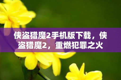 侠盗猎魔2手机版下载，侠盗猎魔2，重燃犯罪之火