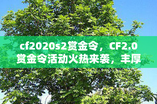 cf2020s2赏金令，CF2.0赏金令活动火热来袭，丰厚奖励等你来领取！