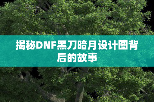 揭秘DNF黑刀暗月设计图背后的故事