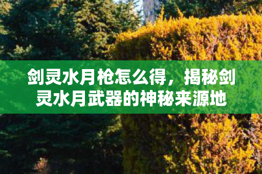 剑灵水月枪怎么得，揭秘剑灵水月武器的神秘来源地