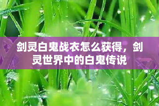 剑灵白鬼战衣怎么获得，剑灵世界中的白鬼传说