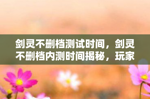 剑灵不删档测试时间，剑灵不删档内测时间揭秘，玩家翘首以盼的大型更新即将来临！