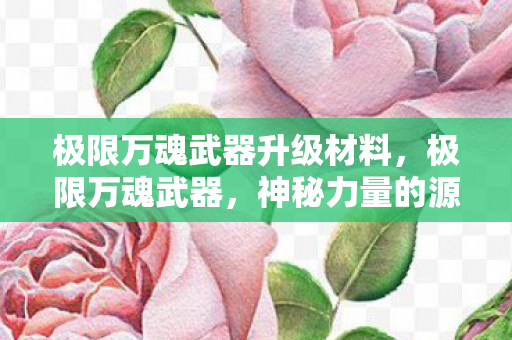 极限万魂武器升级材料，极限万魂武器，神秘力量的源泉