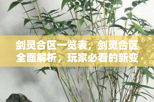 剑灵合区一览表，剑灵合区全面解析，玩家必看的新变化与应对策略