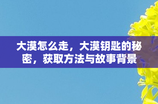 大漠怎么走，大漠钥匙的秘密，获取方法与故事背景