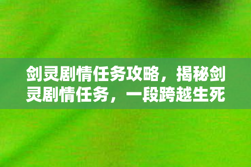 剑灵剧情任务攻略，揭秘剑灵剧情任务，一段跨越生死与命运的冒险之旅