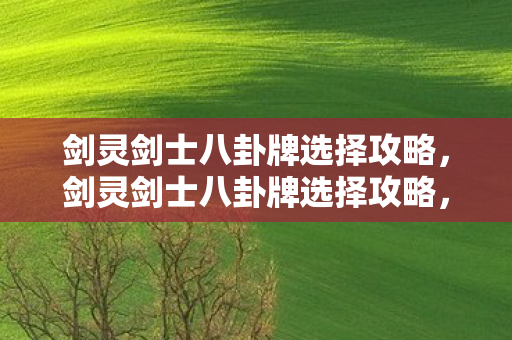 剑灵剑士八卦牌选择攻略，剑灵剑士八卦牌选择攻略，掌握这些技巧，轻松提升战斗力！