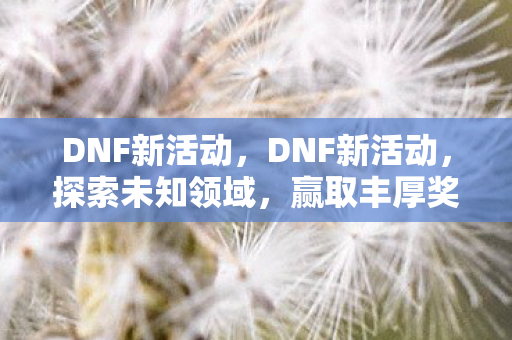 DNF新活动，DNF新活动，探索未知领域，赢取丰厚奖励！