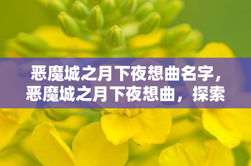 恶魔城之月下夜想曲名字，恶魔城之月下夜想曲，探索神秘世界的深度与魅力