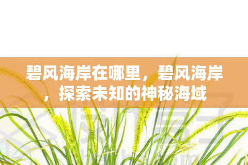 碧风海岸在哪里，碧风海岸，探索未知的神秘海域