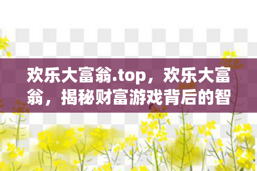 欢乐大富翁.top，欢乐大富翁，揭秘财富游戏背后的智慧与策略