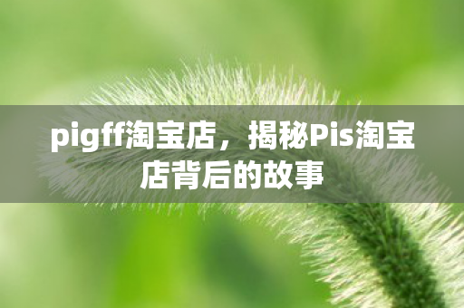pigff淘宝店，揭秘Pis淘宝店背后的故事